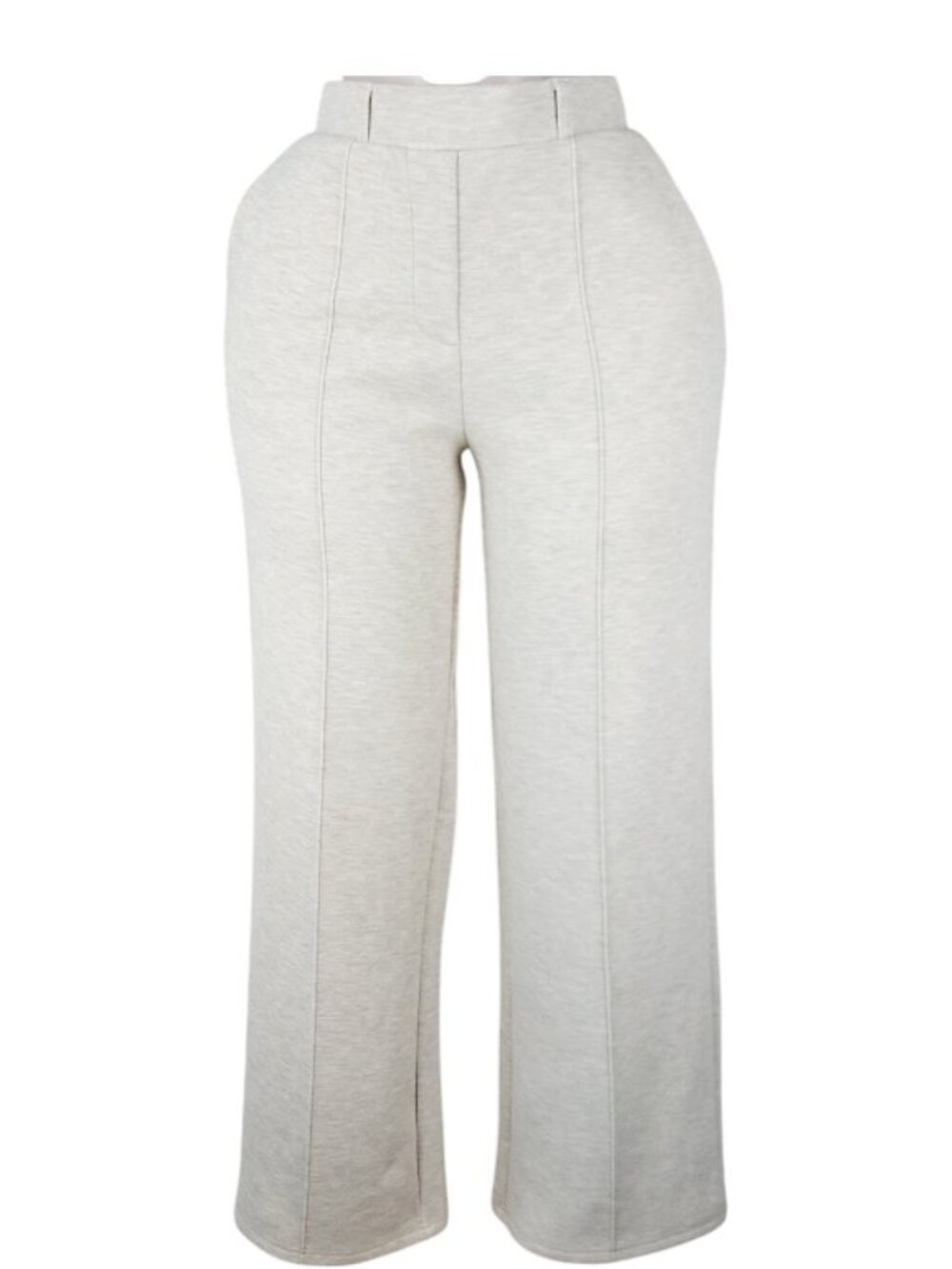 OGL Women's Beige Pleated High-Waisted Classic Wide-Leg Pants Size M